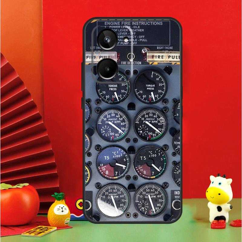 Aircraft Cockpit Dashboard For Realme 12 10 9 11 Pro Plus GT5 GT Neo 6 C53 C51 C35 C33 C30 C25s C21Y C31 C67 C55 Case