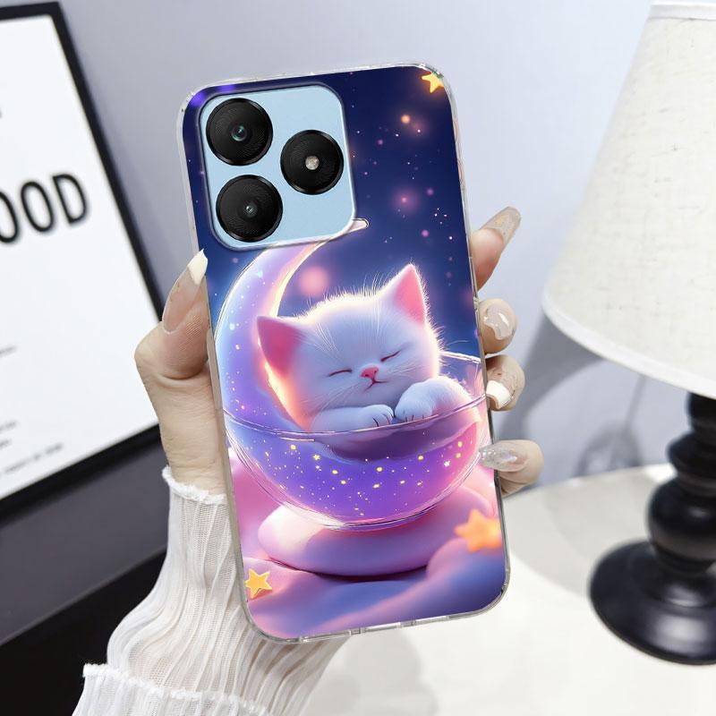 Cartoon Für Wiko T10 T20 T60 Hülle Schutzhülle Für Wiko T10 Marmor Klar Weiches Silikon Handyhülle Floral Niedliche Katze Bumper