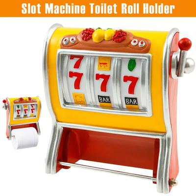 Toilet Roll Holder Resin Slot Machine Toilet Paper Dispenser Fun Bathroom Decoration Wall Mounted Tissue Mount Holder for Home