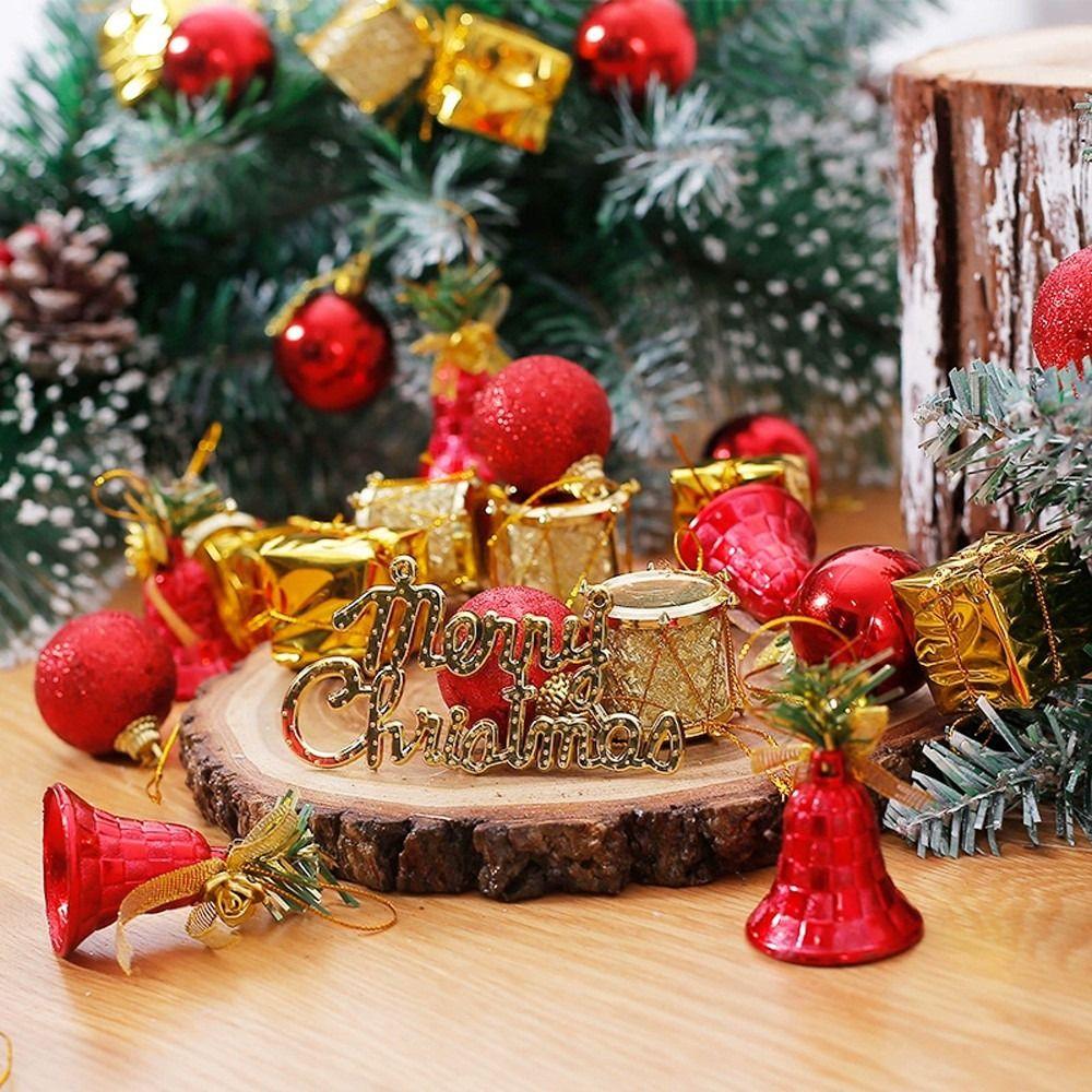26/32PCS Mixed Pattern Christmas Hanging Decoration Xmas Ball Bell Drop Ornaments  Party Supplies