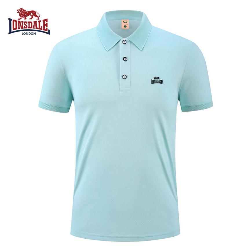 Lonsdale 2026 Zomer Nieuw Geborduurd Casual Sportkraag Poloshirt, Zweetafvoerend en Vocht absorberend Puur XL