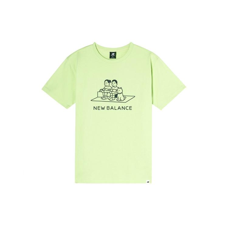 New Balance x Noritake Crossover Small Pattern Sports Cartoon Short Sleeve Unisex Green AMT12349-LRW XS