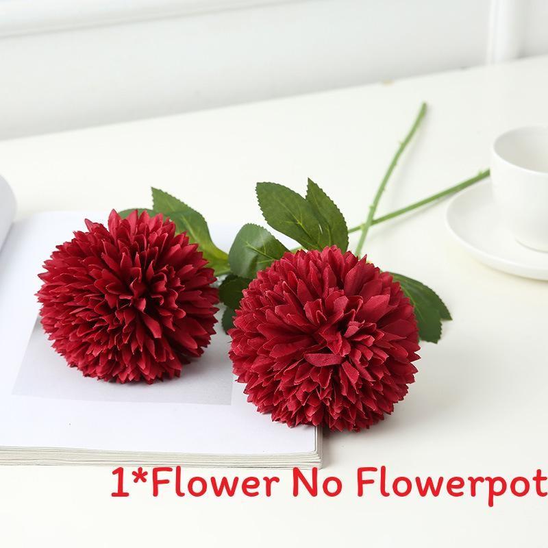 Floral Fake Ball Chrysanthemum Silk Flower For Party Decor And Props Photography