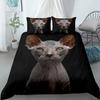 Kanadský Sphynx Cat Povlak na přikrývku King Queen Lovely Pet Kitty Sada ložního prádla Děti Teens Dospělí Roztomilé zvíře Měkký Polyester Povlak na přikrývku