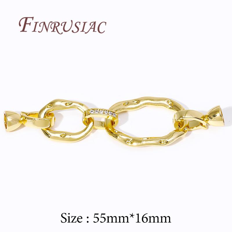 18K Gold Plated Connectors For Jewelry,Brass Zircon Clasps For Bracelets Accessories,DIY Jewelry Making Supplies,Pearl Clasp