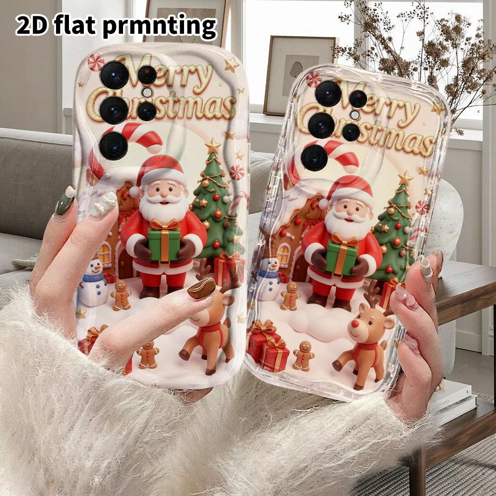 Phone Case: 2D Flat Samsung Galaxy A34 A35 M05 M06 S20 S22 S21 FE Plus 5G Protective Case, Couple Style, Christmas-themed, Christmas and Halloween Gif