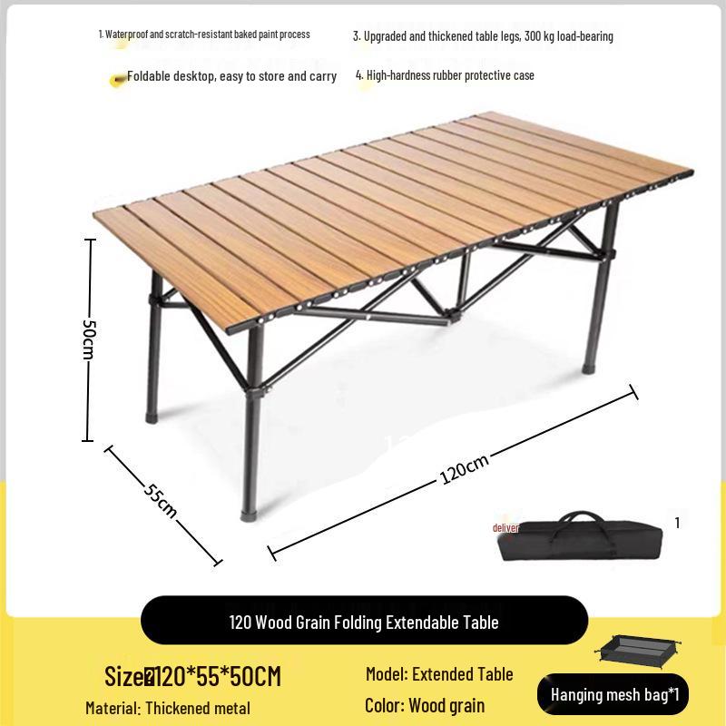Folding Portable Carbon Steel Camping Table and Chairs Set for Outdoor Dining and Street Stalls