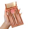 Portable Mirror Makeup Brush Set with Soft Bristles for Powder & Eye Shadow – Travel-Friendly & Affordable