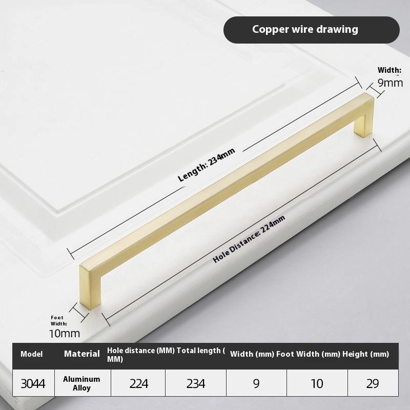 10-33Cm Black Cabinet Handles Stainless Steel Square Closet Drawer Cupboard Pulls Bathroom Door Knobs Furniture Kitchen Handle