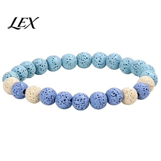 Dopamine Color Beaded Wristband Obsidian Stone Bracelet for Men Women, Colorful Rock Beads Unisex Fashion Stackable Stretch Bracelet, Aromatherapy