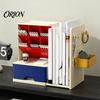Compact Plastic Desk Shelf Pen Organizer with Retractable Bookends And Pegboard, Multi-Functional Angled Makeup Essential Classroom Organization