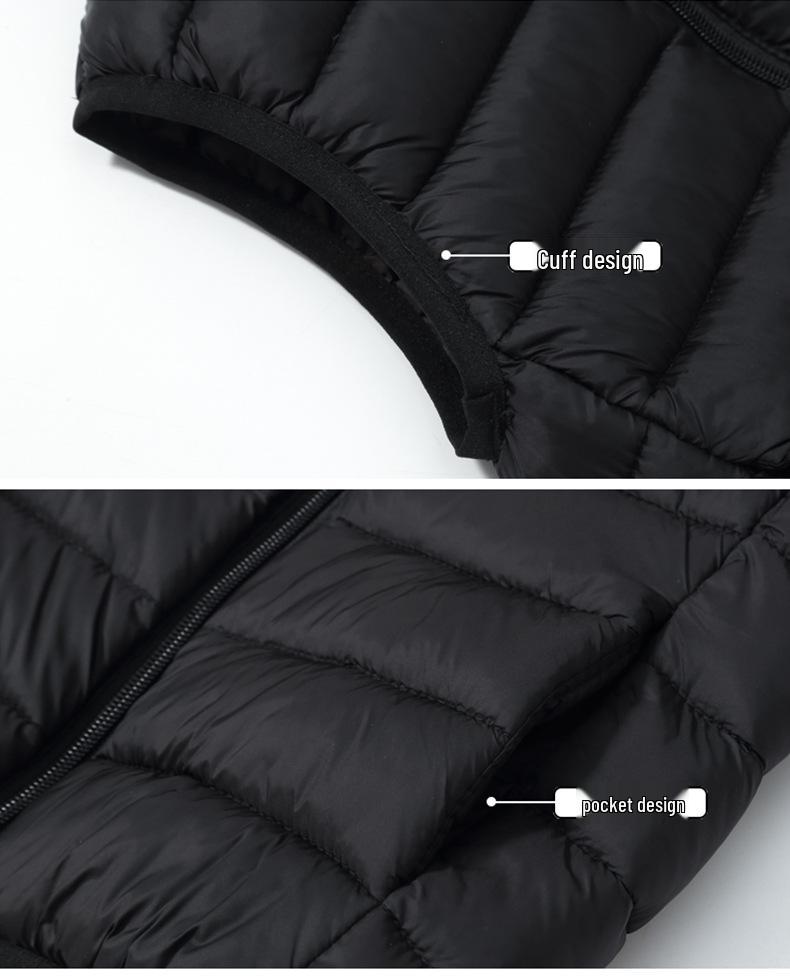 Children's Korean Style Lightweight Down Cotton Vest, 2025 Autumn/Winter Stand-up Collar Warm Gilet for Boys and Girls