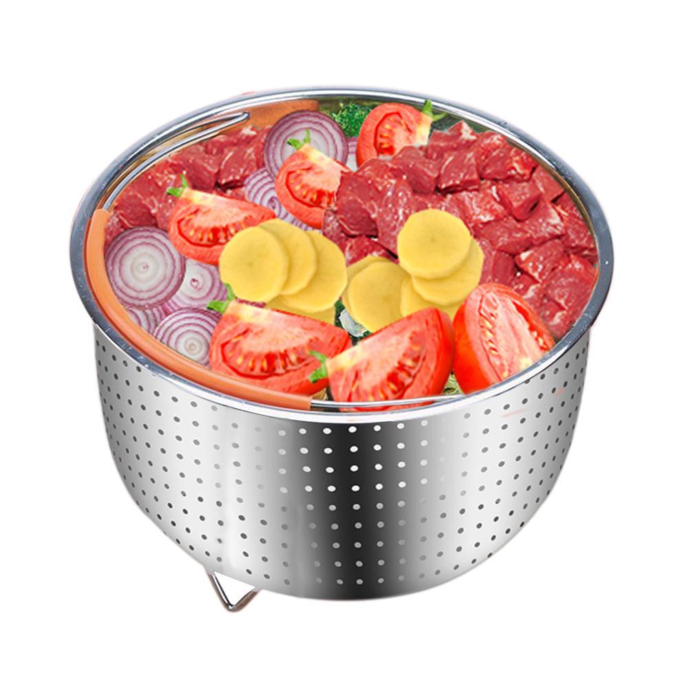 Stainless Steel Rice Cooker Steam Basket Fits 6 Or 8 Quart Anti-scald Steamer Multi-Function Fruit Cleaning Basket