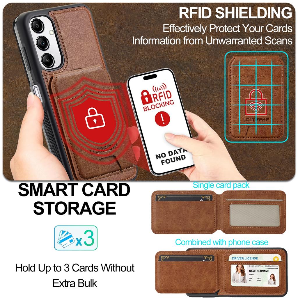 For Samsung Galaxy A34 5G Magnetic Case Detachable Card Holder Leather+TPU Mobile Cover