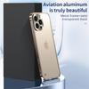 For iPhone 16 Pro Metal Clear Case Safety Lock Matte Anti-Fingerprint Back Cover