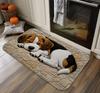 1ks Roztomilá Spící Beagle Podložka na Podlahu Teplá Domácí Dekorace Měkký a Pohodlný Pocit pro Nohy Tištěný Design Odolný Koberec do Vstupní Hala