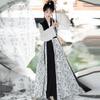 Chinese Tang Dynasty Style Hanfu Round Neck Shirt and Long Skirt Daily Hanfu Women Suit