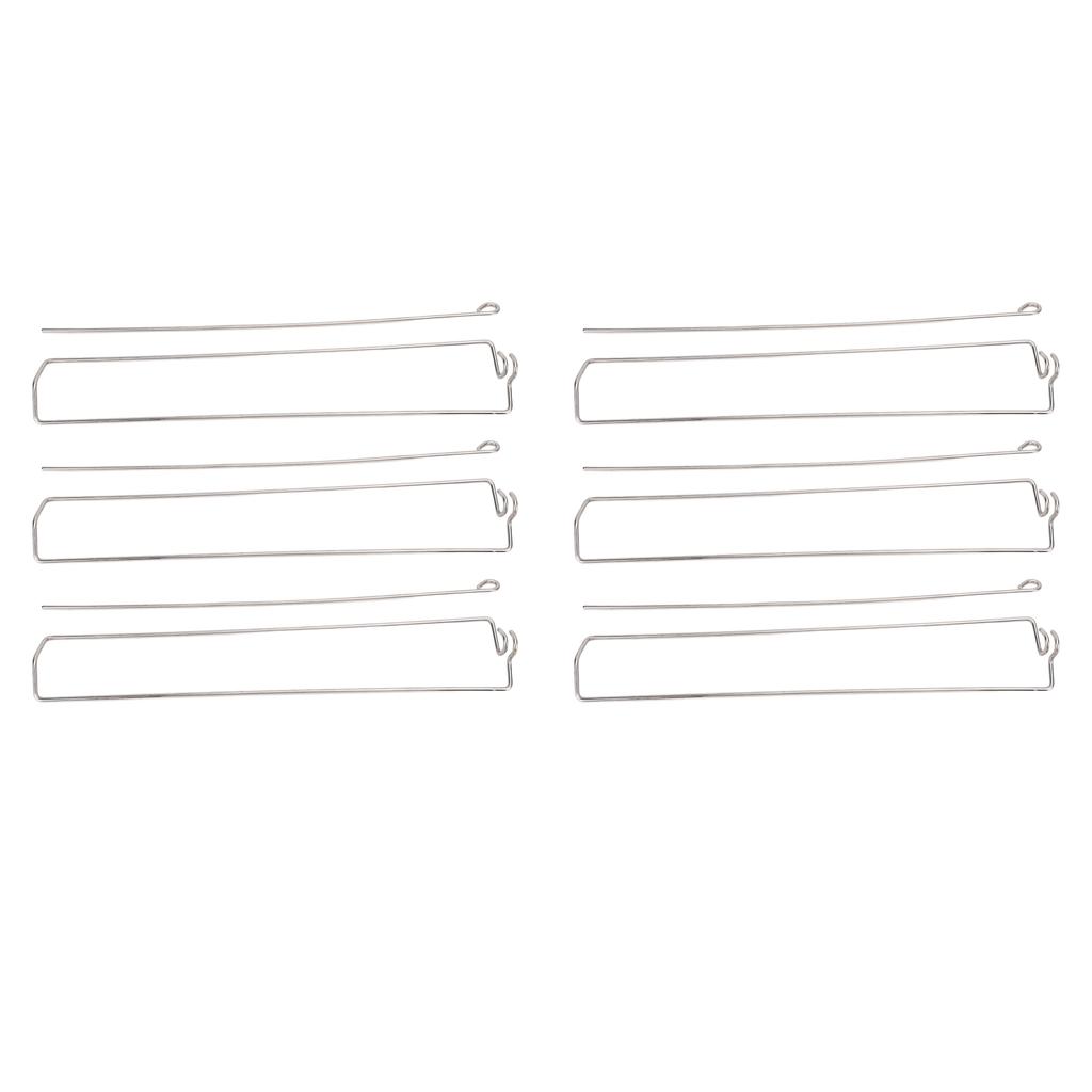6pcs Clamping Wing Rails for Grilling Chicken Wings Stainless Steel Flat Chicken Wing BBQ Fork Skewe