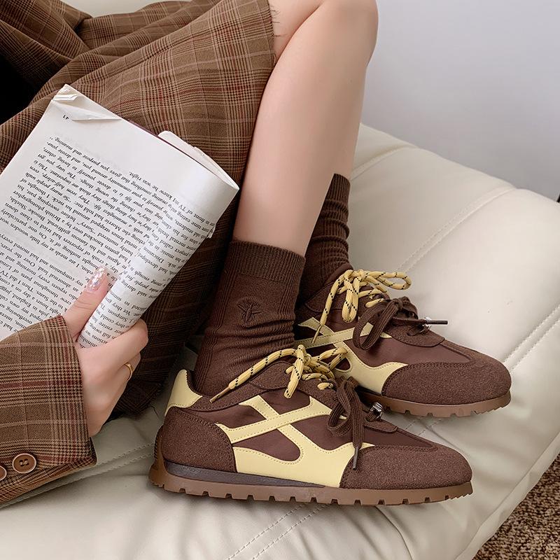 2025 autumn new platform German training shoes women's white popular retro sports jogging shoes Forrest Gump dad shoes