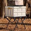 Tragbarer Klapp-Campingtisch, Leichter Eisen-Picknicktisch, Kompaktes Design für Outdoor-Camping, Strand, Grillen, Tailgating, Wandern ( Faltbar)