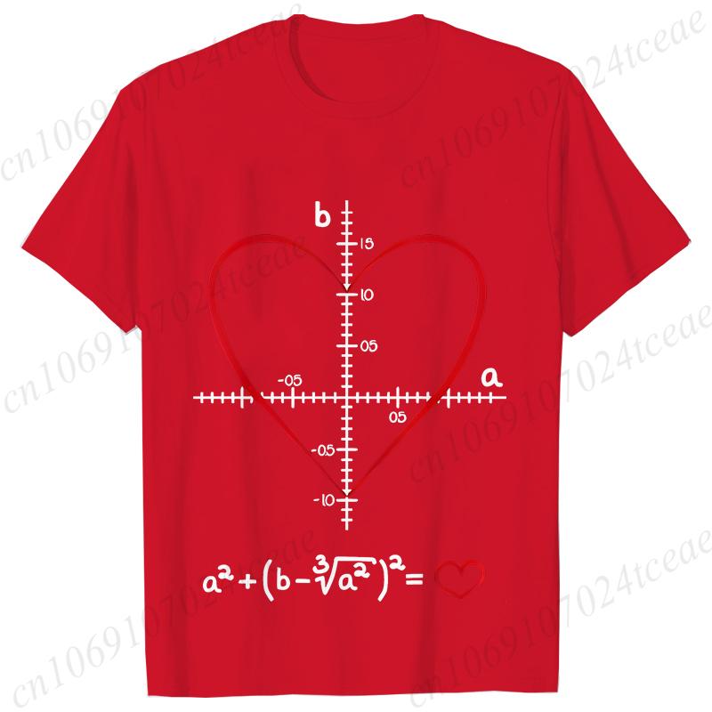 Men's T-Shirt Heart Equation Romantic Math Nerd Geek Love Gift Printed T-Shirt Summer Casual Tee T-Shirt for Men 2025 New Tops