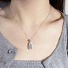 925 Sterling Silver Jade Green Four Seasons Bean Pendant Necklace for Women - Ethnic, Versatile, Fashionable, Diamond-Inlaid Ancient Style
