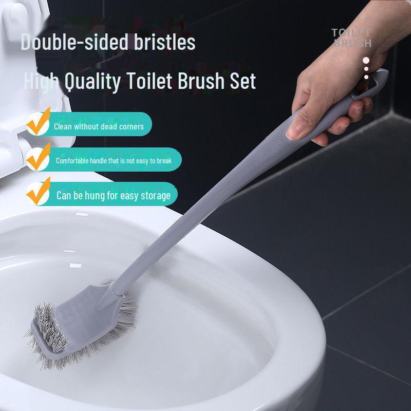 Long-Handled No Dead Angle Toilet Brush Set for Household Cleaning
