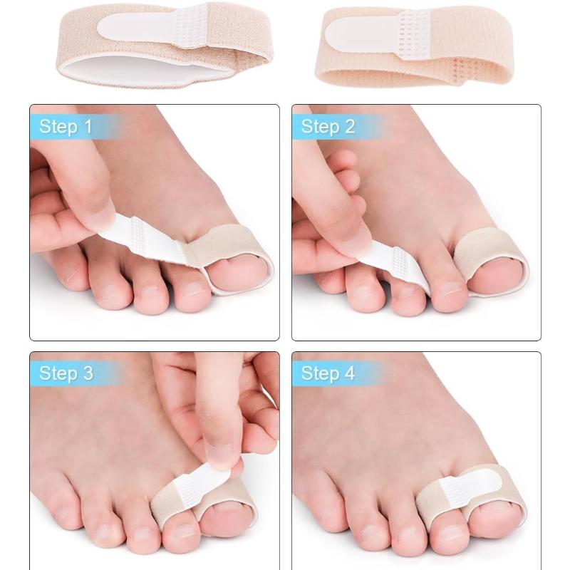12 Pack Fabric Hammer Toe Corrector, Reusable Broken Toe Protectors Buddy Taped Wraps, Hammertoe Straightener, Toe Splint for Broken Toe,