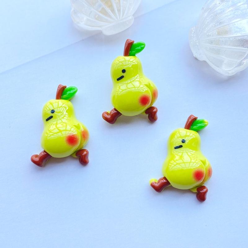 14Pcs New Cute Cartoon Fruit Series Flat Back Resin Art Supply Decoration Charm Craft Hair Bow Accessories J59