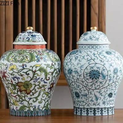 Blaue und weiße Keramik Allgemeine Dose Haushalt Versiegelte Keramik Teedose Vintage Pu'er Tieguanyin Tee Vorratsbehälter Teebox Geschenk