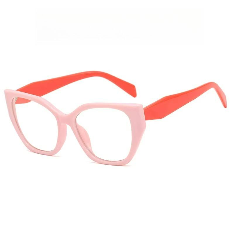 Polygonal Cat's Eye Retro Simple Women's Fashion Sunglasses Transparent Lenses Are Suitable for Daily Home Leisure Accessories