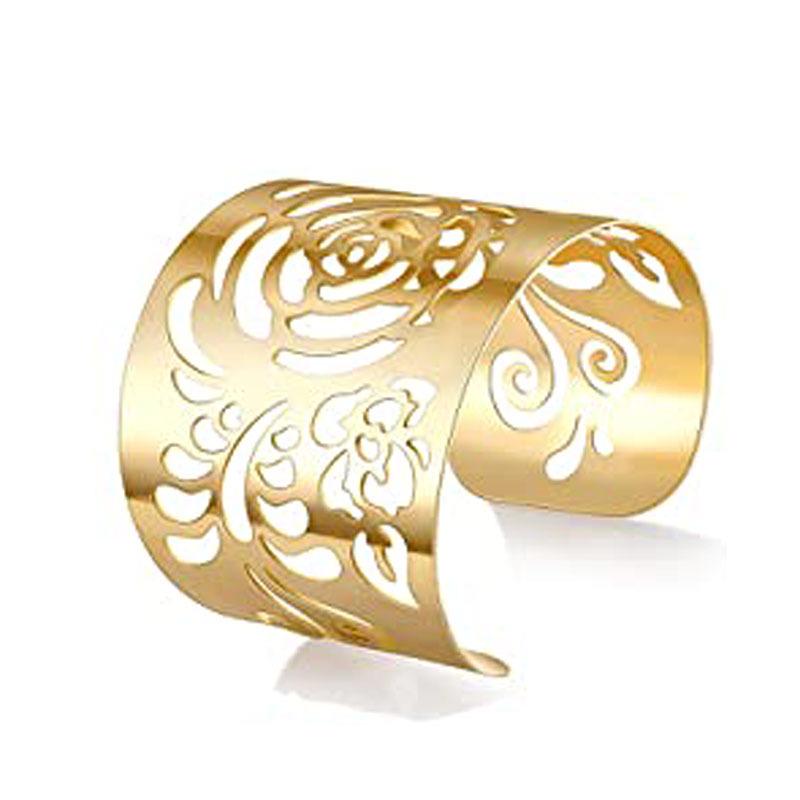 Exquisite European & American Metal Hollow Pattern Bracelet Set