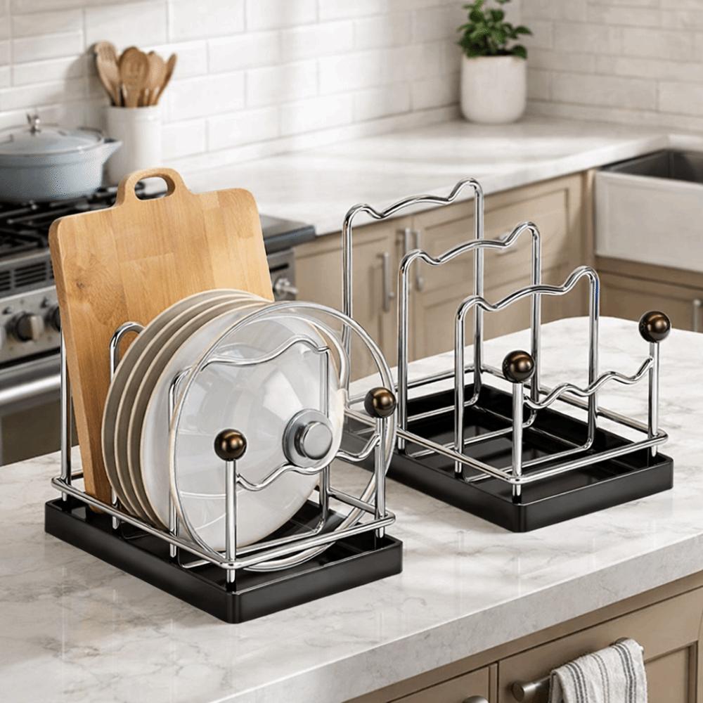 Multi Layer Pot Lid Holder Vertical Cutting Board Holder Pot Lid Storage Rack  Kitchen