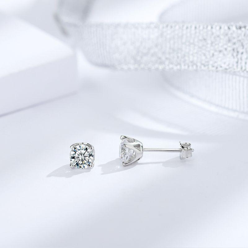 

Классические серьги-гвоздики из серебра 925 пробы с четырьмя когтями, серьги из золота 18 карат с одним бриллиантом, серьги с имитацией бриллиантов Love Snowflake в 50 точек 925 Silver