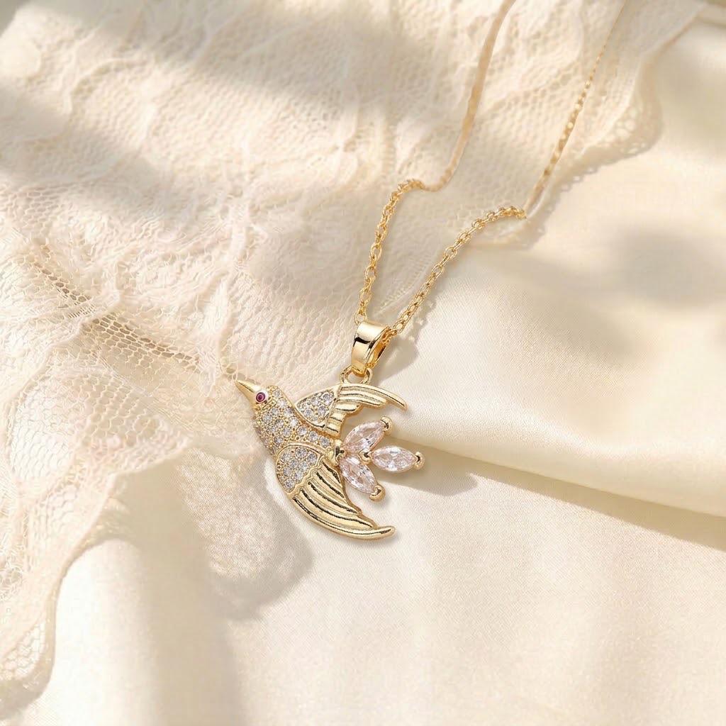 Colorful Cartoon Titanium Steel Zircon Pendant Necklace - Women's Light Luxury Clavicle Chain