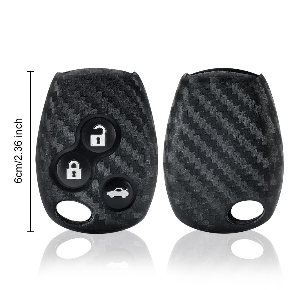 Key Rings Carbon Silicone Car Key Case 2 3 Buttons For Renault Duster Clio Dacia 3 Twingo Logan Sandero Modus For Nissan