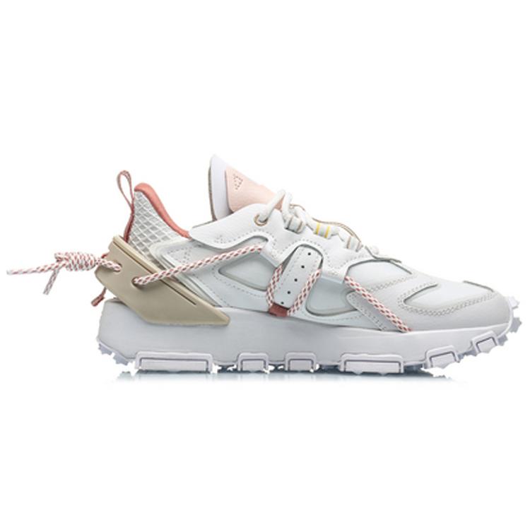 Li Ning CF Cushioning Slip Resistant Abrasion Resistant Low top Sports Casual Shoes Women's White AGCQ268-3