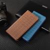 Cross Grid Genuine Leather Flip Case For Sony Xperia 1 5 10 II III IV V VI VII Plus Wallet Phone Cover Cases Scratch Proof