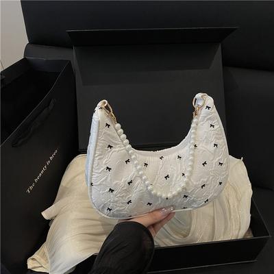 Schleife Achseltasche Damen neu einfach Pendler Perle tragbare Umhängetasche vielseitige Mode