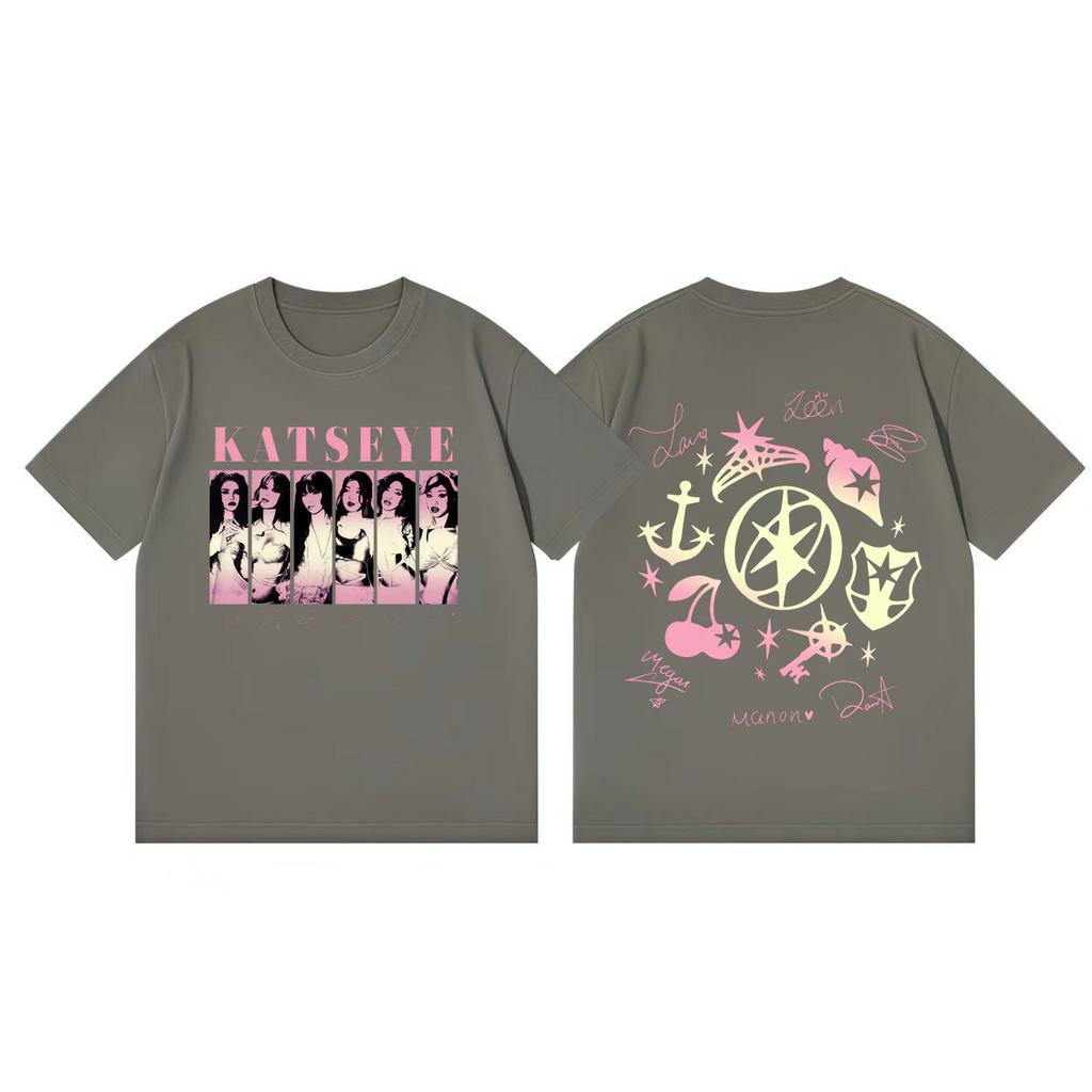 Kpop Katseye World Tour 2026 Tshirt Men Women Clothing Fashion Y2k Oversized Tshirts Summer Casual Cotton Short Sleeve T Shirt