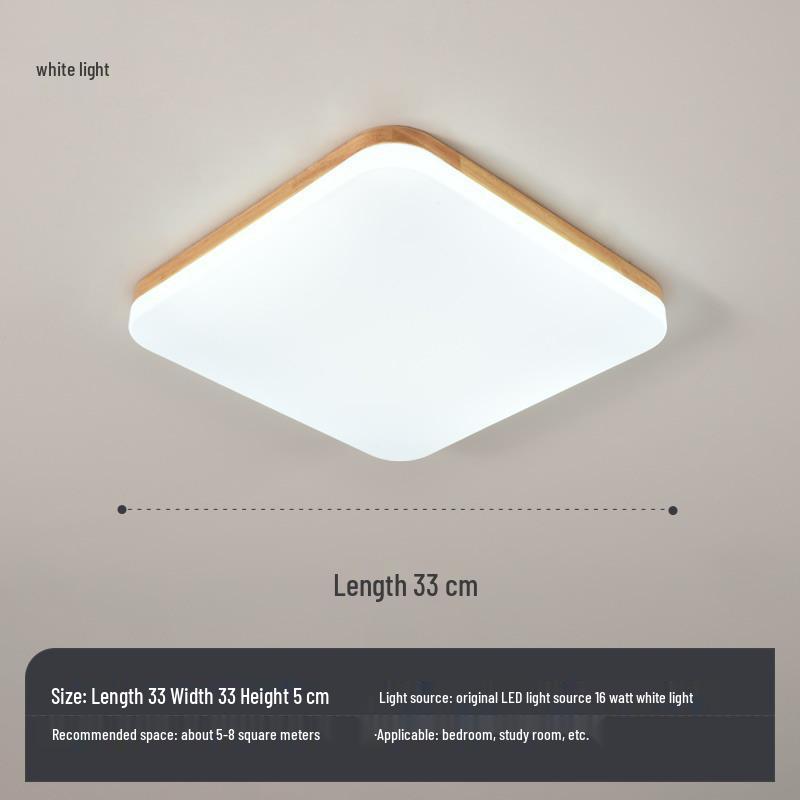 Nordic Ultra-Thin LED Ceiling Lamp - Modern Solid Wood Design for Bedroom, Living Room, Corridor, or Porch.