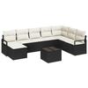 8-piece Garden Sofa Set with Brown Poly Rattan Cushions, 2-seater Garden Sofa with Storage 3355176
