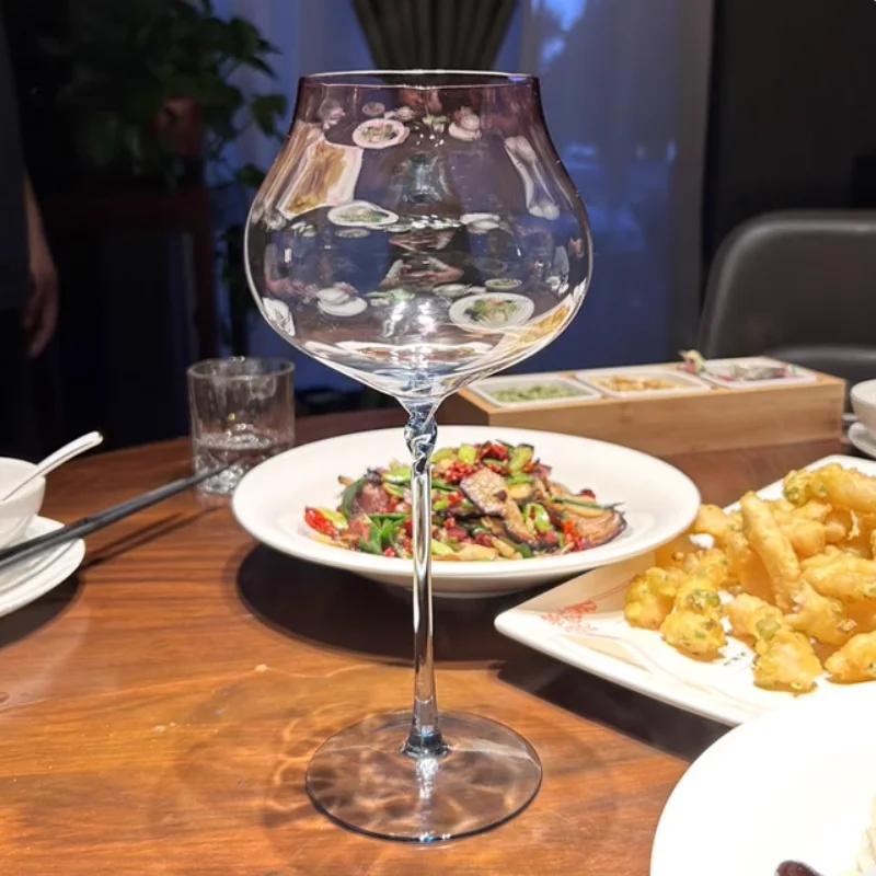 750ml 2 parçalı set büyük kapasiteli gradyan kırmızı şarap kadehi, Burgundy Bordeaux kırmızı şarap kadehi, kristal cam şarap kapları