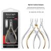 D-501 Edelstahl Gold Nagelhautschere mit D07 Silber-Nagelknipser & D03 Nagelhautschieber.