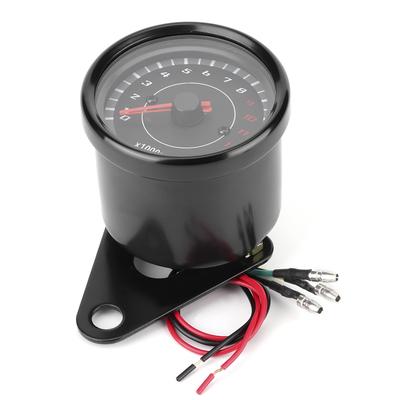 Universal 12V Vintage Motorcycle Tachometer Gauge LED Backlight Auto Accessory Black