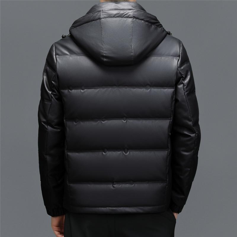 Echtes Leder Daunenjacke Herren Winter Neue verdickte warme Lederjacke Schaffell Lederjacke Herrenmantel