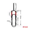 Bolany Mountain Bike Fork Suspension Double Airbag, Red Bike Front Straight Tube, Shock Absorber, Magnesium Alloy, Bike Accessor