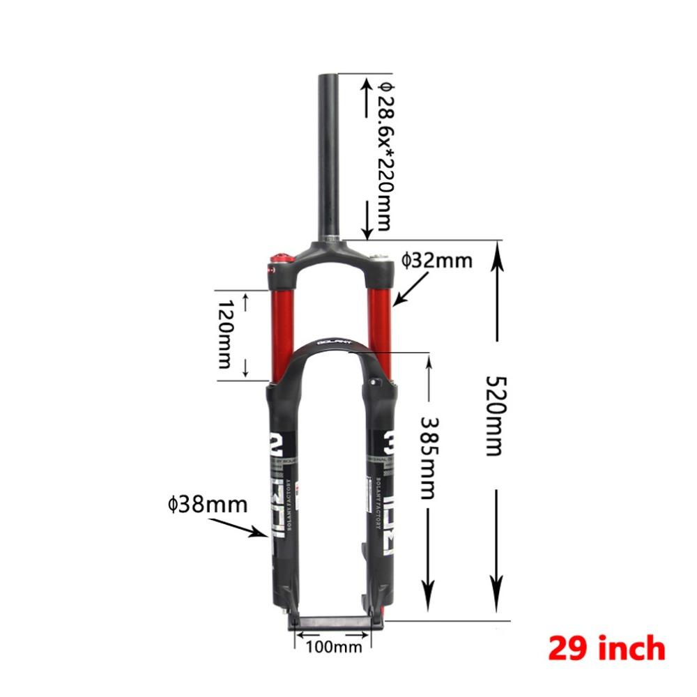 Bolany Mountain Bike Fork Suspension Double Airbag, Red Bike Front Straight Tube, Shock Absorber, Magnesium Alloy, Bike Accessor