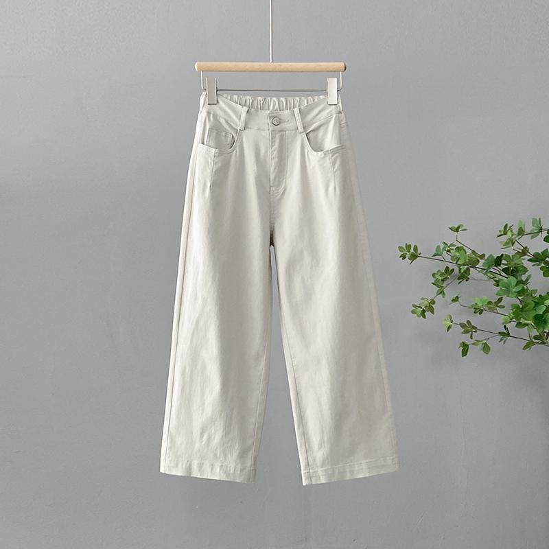 Women's Summer High Waist Slimming Versatile Pants - Loose, Plus Size, Narrow & Wide Leg Options, Thin Casual Straight Leg Design.