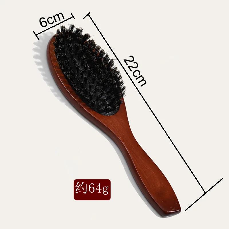 

Wood Handle Hair Brush Boar Bristle Beard Comb Anti-static Hair Scalp Paddle Brush Beech Hair Brushes Combs Hairs Styling Tool темно-коричневого